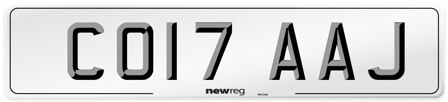 CO17 AAJ Number Plate from New Reg